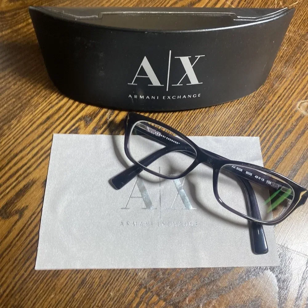 Armani Exchange AX 3008 8005 Ladies Eyeglass‎ Frames 49-15-135 Black